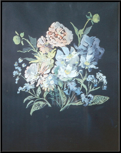 Marguerite-Paulet-Bouquet sur fond noir aux zinias (2/3)