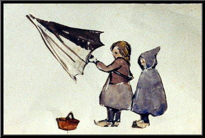 Marguerite-Paulet-enfants-au-parapluie-croquis