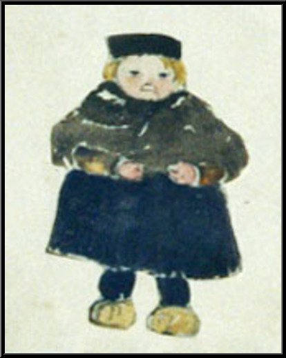 Marguerite-Paulet-Petit personnage au chapeau, croquis