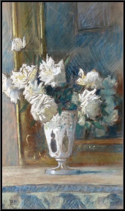 Marguerite-Paulet-Fleurs blanches au vase prcieux