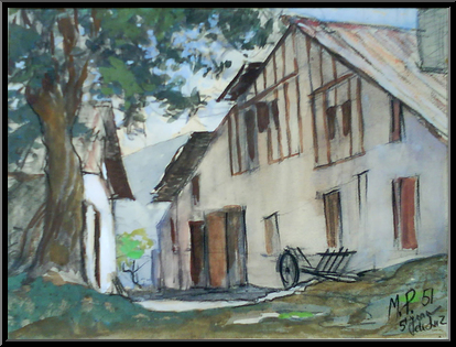 Marguerite-Paulet-maison-basque-et-sa-charette