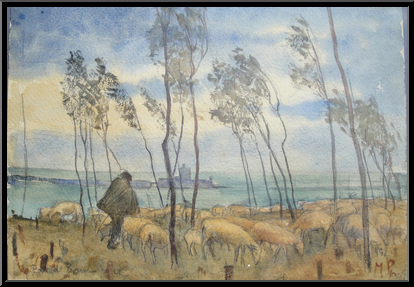 Marguerite-Paulet-moutons-devant-le-fort-de-bouc