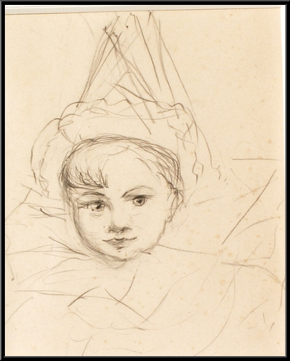 Marguerite-Paulet-Michel en Pierrot, portrait esquiss