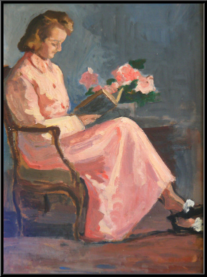 Marguerite-Paulet-Jeune femme en robe de chambre rose