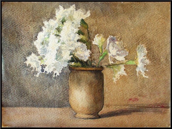 Marguerite-Paulet-Bouquet d'oeillets blancs